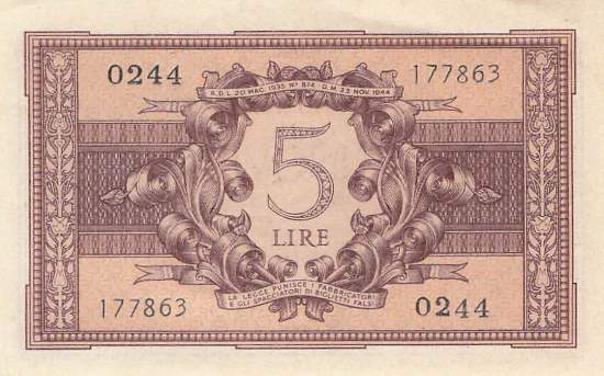 5 Lire 1944 P.31b